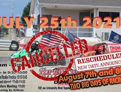 No Races July 25th - Rescheduled