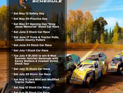 2017 Event Schedule for Tomahawk Speedway!