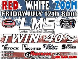 NEXT EVENT: Red, White & Zoom LMS Twin 40's Friday
