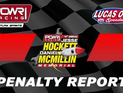 PENALTY REPORT: Tire Samples Return from Hockett/M