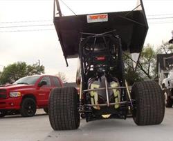 Low shot from the rear of the (305) sprint car.