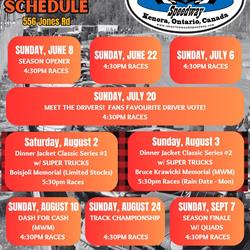 2025 Lake of the Woods Speedway Schedule