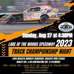 Next Event: Sunday, August 27 at 4:30pm (Races) Season Track Cham