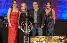 Brady Bacon receives a custom Potter Metal Art trophy for the Bubby Jones Master