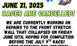 RACES ARE CANCELLED; June 21, 2025!