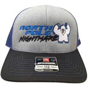 North Pole Nightmare Snapback Hat - Grey/Royal/Black