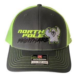 North Pole Nightmare Snapback Hat - Charcoal/Neon Yellow