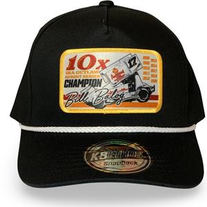 10X Retro Patch Rope SnapBack Hat - Black