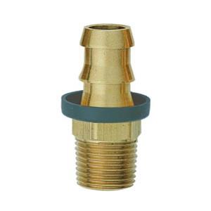BRASS PUSH-ON HOSE END FITTING- 1/2 NPT Male x -08 (1/2) Barb; Straight