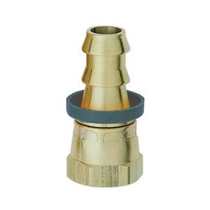 BRASS PUSH-ON HOSE END FITTING- -08 AN Female Flare x -08 (1/2) Barb; Straight 