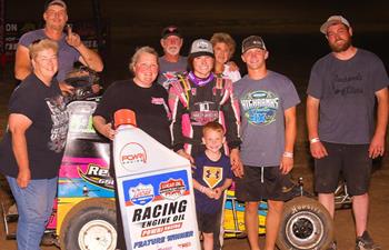 Aubrey Smith Shines in POWRi 600cc Outlaw Non-Wing Micro Victory at Sweet Springs