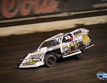 Tom Berry Jr. in action at FK Rod Ends Vado Speedway Park in January 2023.
