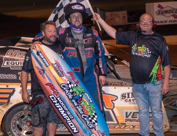 Jeff Bone Larson is the 2024 Friesen Performance IMCA Modified Champion. (Photo by Byron Fichter)