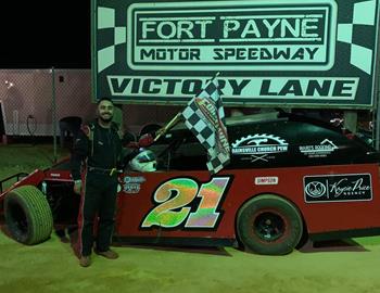 Jake Stone claimed the win Saturday, May 11 at Fort Payne Motor Speedway.