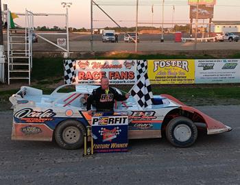 Ryan Markham picked up the make-up feature win at Attica Raceway Park on May 10.