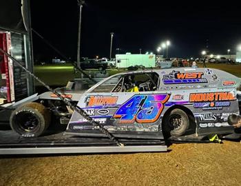 Chase Holland in the pits at Deep South Speedway (Loxley, AL) during the season opener on March 23, 2024.