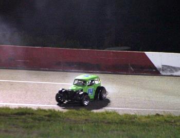 #14 Austin Cook spins in turns one and two.