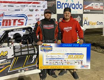 Tom Berry Jr. picked up his first-career USMTS feature win on Saturday, March 4 at Rocket Raceway Park (Petty, Texas).