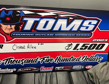 Chase scored the Touring Outlaw Modified Series (TOMS) victory at Southern Oklahoma Speedway on April 1, 2023.