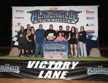 Rod Oliver wins in his Ltd. Late Model at Placerville Speedway on May 11.