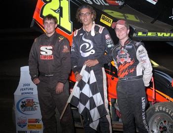 Trevor Lewis joined by fellow podium finishers Jared Zimbardi (l) and Bubba Broderick (r)