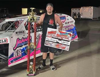 Victory Lane at Clay County Fair Speedway on June 27.