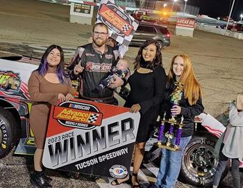 Nick in Victory Lane at Tucson Speedway on October 28, 2023.