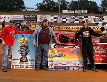 JDRE client, Bo Slay in Victory Lane with the Southern All Star Dirt Racing Series on November 26, 2022.
