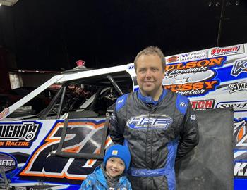 Rodney Sanders after finishing fifth in the Friday night portion of the USMTS Spring Classic at Hamilton County Speedway.