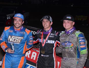 Top three (left to right): Chris Windom #17BC (3rd), Tanner Carrick #71K (1st) and Zeb Wise #39BC (2nd)