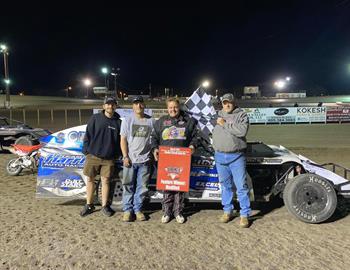 Cody in Victory Lane on May 13 at Wagner Speedway.