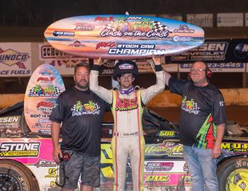 Dallon Murty is the Inaugural IMCA Stock Car Champion. (Photo by Byron Fichter)