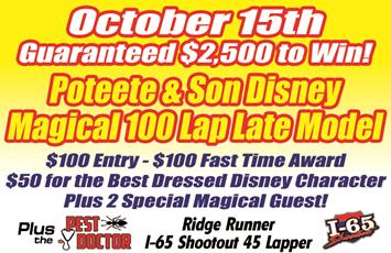$2,500 to Win Late Model Race Octob
