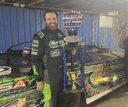 Austin Theiss finds victory lane with American Crate Late Model Series at Texana