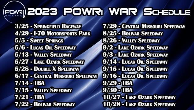 24 POWRi WAR Sprint League Events Slated for 2023...