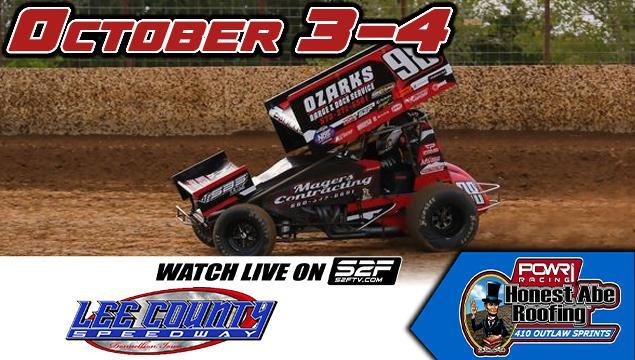 Lee County Speedway Hosts POWRi 410 Outlaw Sprints...