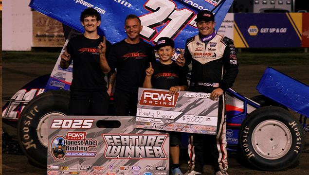Brady Bacon in Thrilling Win with POWRi 410 Outlaw...