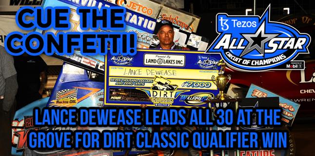 Lance Dewease leads all 30 at The Grove for Dirt C...