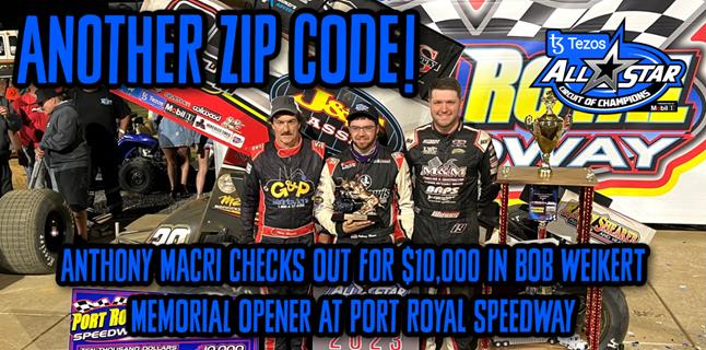 Anthony Macri checks out for $10,000 in Bob Weiker...