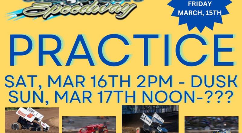 UPDATE FOR PRACTICE THIS WEEKEND AT COTTAGE GROVE SPEEDWAY!!!