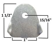 A&A Body Tab, 1/4" Hole .085" Steel 10/Pack