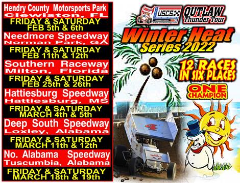 $175,000+ 5th Annual 12 race USCS Outlaw Thunder Tour “Winter Heat” Series presented by Engler Machine and Tool kicks off Feb. 4, 2022