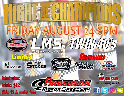 NEXT EVENT: Night Of Champions Friday August 24th 8pm