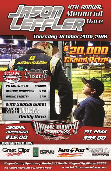 Wayne County Race has been rescheduled for Friday, October 21st, 2016