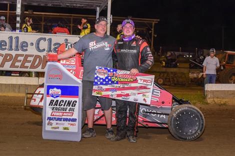 THOMAS TAMES BELLE-CLAIR FOR 13TH NATIONAL MIDGET WIN