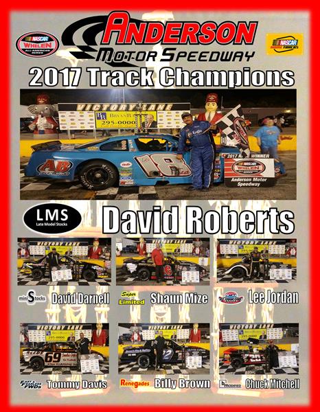 Anderson Motor Speedway 2017 Track Champions