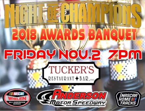 NEXT EVENT: 2018 Awards Banquet Friday Nov. 2 7pm at Tucker's