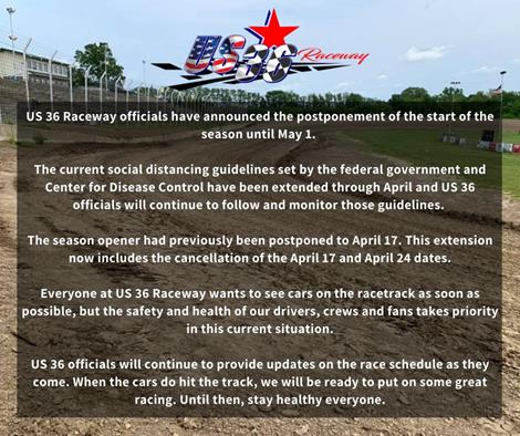 US 36 Raceway Season Opener Postponed Until May 1