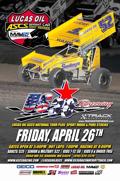 Lucas Oil American Sprint Car Series this Friday, April 26