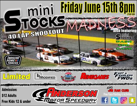 NEXT EVENT: Friday June 15th 8pm Mini Stock Madness